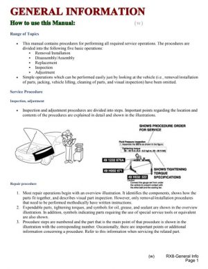 2003-2008 Mazda Rx-8 Service Manual