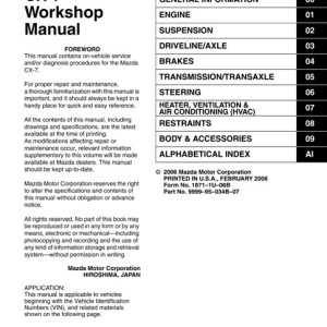 2007 Mazda Cx-7 Service Repair Manual
