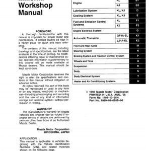 1996 Mazda Millenia Workshop Service Manual