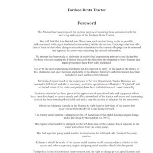 Fordson Dexta Tractor Service Repair Manual