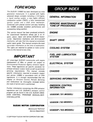 1990-1993 Suzuki Vz800 Service Repair Manual
