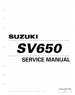 1999-2000 Suzuki Sv650 Service Manual