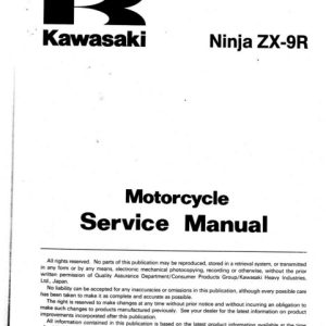 1998 Kawasaki Ninja Zx-9r Service Manual