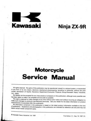 1998 Kawasaki Ninja Zx-9r Service Manual