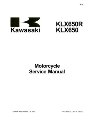 1993 Kawasaki Klx650r Klx650 Service Manual