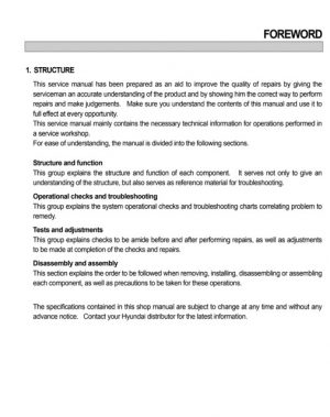 Hyundai Hl720-3 Wheel Loader Service Manual