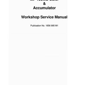 Massey Ferguson Mf 185Mb Baler & Accumulator Service Manual