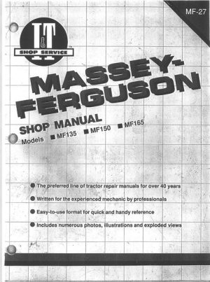 Massey Ferguson Mf135 Mf150 Mf165 Tractor Service Manual