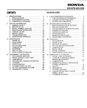 Honda GXV270, GXV340 Engine Service Manual