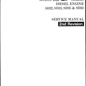Nissan Diesel Engines SD, SD22, SD23, SD25, SD33 Service Manual