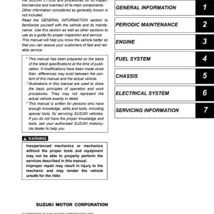 2006-2009 Suzuki 50 LTZ Quad Sport Service Manual