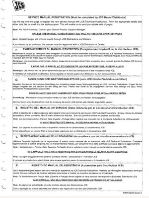 Jcb 1400b ,1400 Backhoe Service Manual