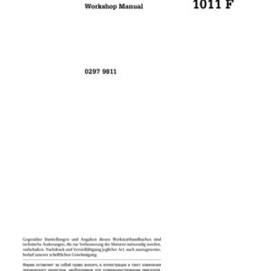 Deutz F3m ,1011f ,Bf3m ,1011ff4m ,1011fbf4m ,1011f Engine Service Manual