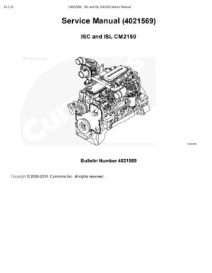 Cummins ISC and ISL CM2150 Service Manual