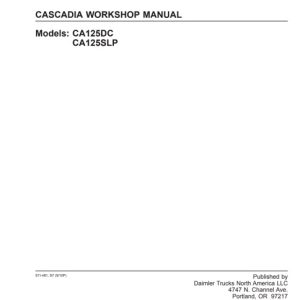 Freightliner Cascadia CA125DC, CA125SLP Trucks Service Manual