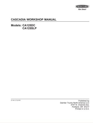 Freightliner Cascadia CA125DC, CA125SLP Trucks Service Manual