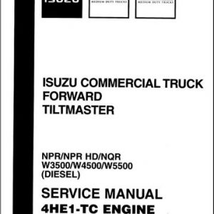 1999-2001 Isuzu Commercial Truck Forward Tiltmaster Npr Npr Hd Nqr W3500 W4500 W5500 Diesel 4he1-tc Engine Service Manual