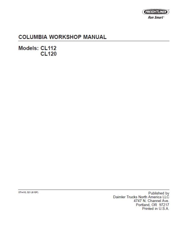 Freightliner Columbia CL112, CL120 Service Manual