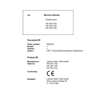 Liebherr PR736 Crawler Dozer Service Manual
