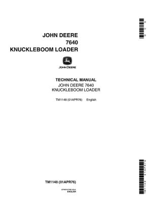 John Deere 7640 Knuckleboom Loader Service Manual