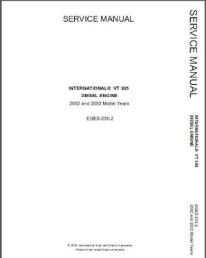 International vt365 Diesel Engine Service Manual