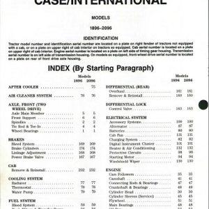 Case IH 1896 and 2096 Tractor Shop Manual