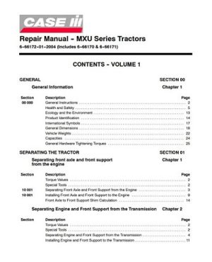 Case IH MXU 100,110,125,135,115 Service Manual