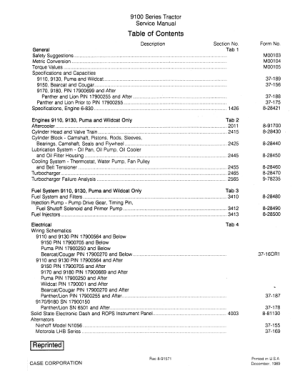 Case IH 9100 Series Tractors Service Manual