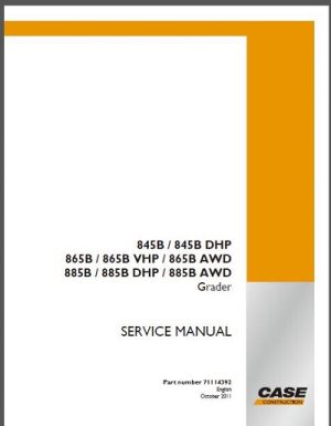 Case 845, 865, 885 Graders Service Manual