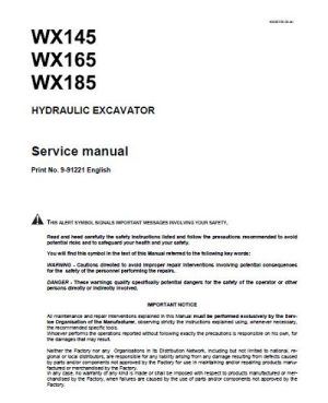 Case WX145, WX165, WX185 Excavators Service Manual