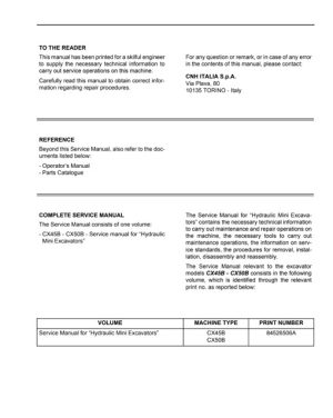 Case CX40B, CX50B Hydraulic Excavator Service Repair Manual