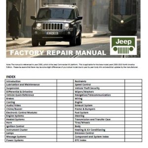 Jeep Commander Xk 2006-2010 Service Manual