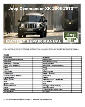 Jeep Commander Xk 2006-2010 Service Manual