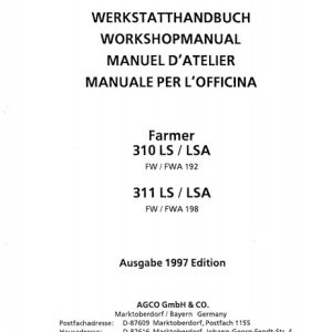 Fendt Farmer 310 ,311 LS LSA Workshop Manual
