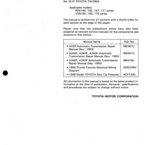 Toyota Tacoma 1995-2000 Service Manual