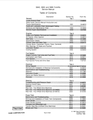 Case 584E, 585E, 586E Forklifts Service Repair Manual