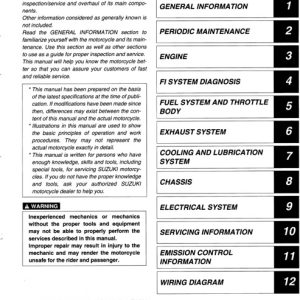 2003-2004 Suzuki GSX-R1000 Service Manual