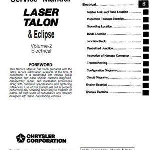 Mitsubishi Eclipse & Laser & Talon 1990-1999 Service Manual