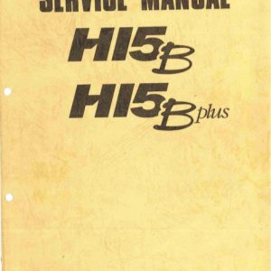 Hanix H15B,H15B PLUS Service Repair Manual