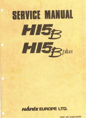 Hanix H15B,H15B PLUS Service Repair Manual