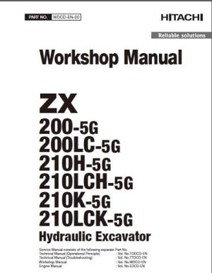 Hitachi ZX200-5G Hydraulic Excavator Workshop Manual