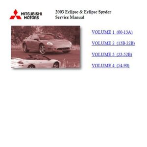 Mitsubishi Eclipse & Eclipse Spyder 2003 Service Manual