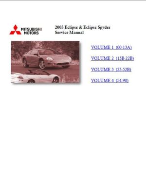 Mitsubishi Eclipse & Eclipse Spyder 2003 Service Manual