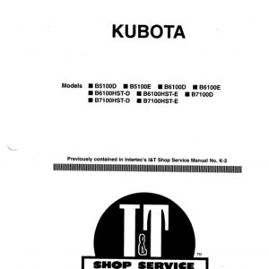 KUBOTA B5100 B6100 B7100 Shop Manual