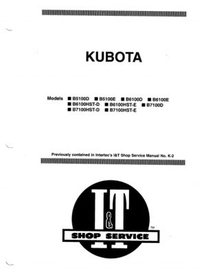 KUBOTA B5100 B6100 B7100 Shop Manual