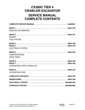 Case CX300C Tier 4 Crawler Excavator Service Repair Manual