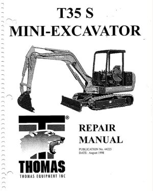 Thomas T35 S Mini Excavator Service Manual