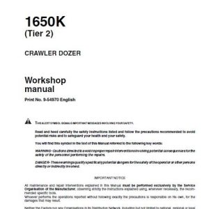CASE 1650K Tier 2 Crawler Dozer Bulldozer Service Manual