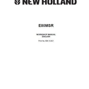 New Holland E80MSR Midi Crawler Excavator Service Manual