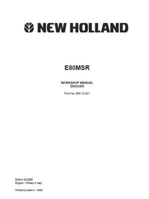 New Holland E80MSR Midi Crawler Excavator Service Manual